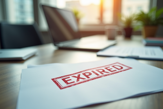 Bureau professionnel avec document de conduite expiree