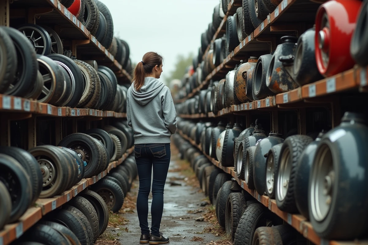Cliente cherchant des pièces détachées moto pas chères dans une casse automobile française