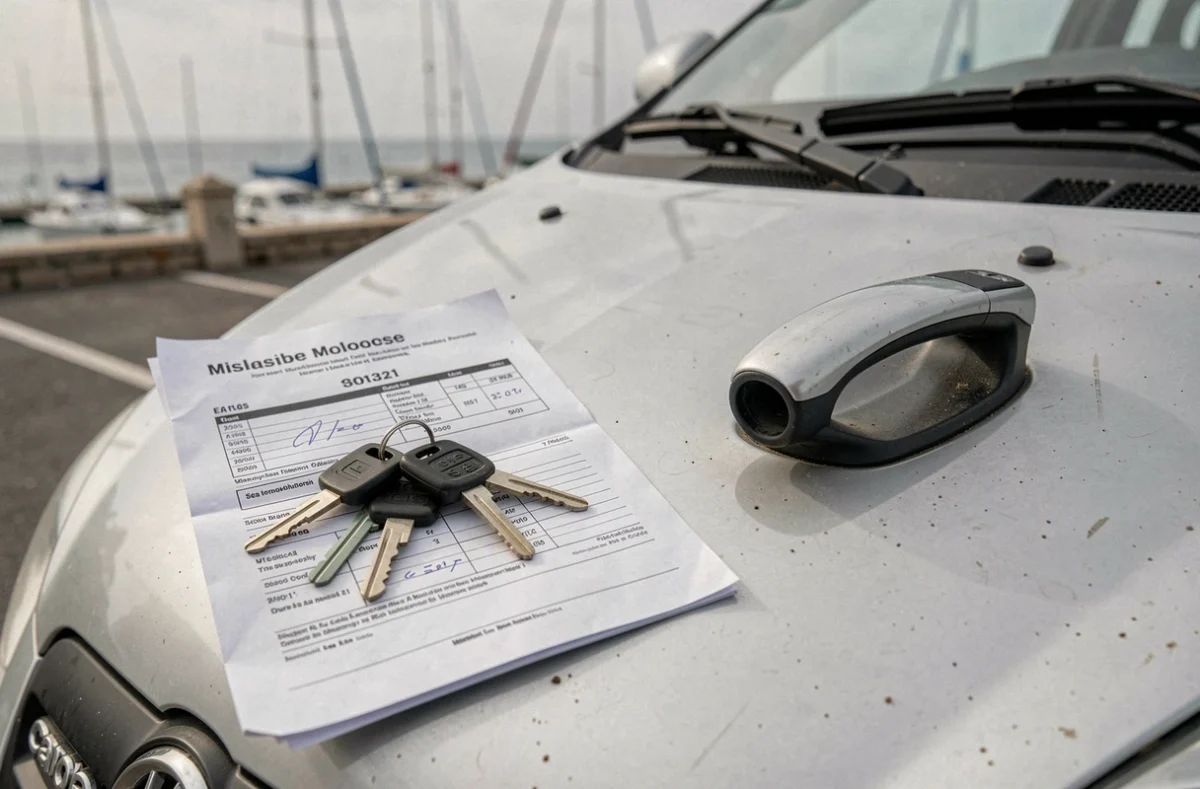 Documents et clés d'une voiture sans permis d'occasion lors d'une vente entre particuliers