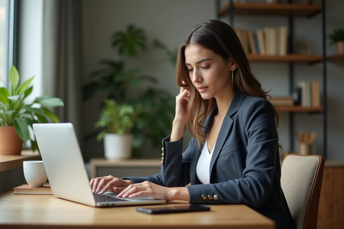 Jeune femme consulte une annonce de voiture d