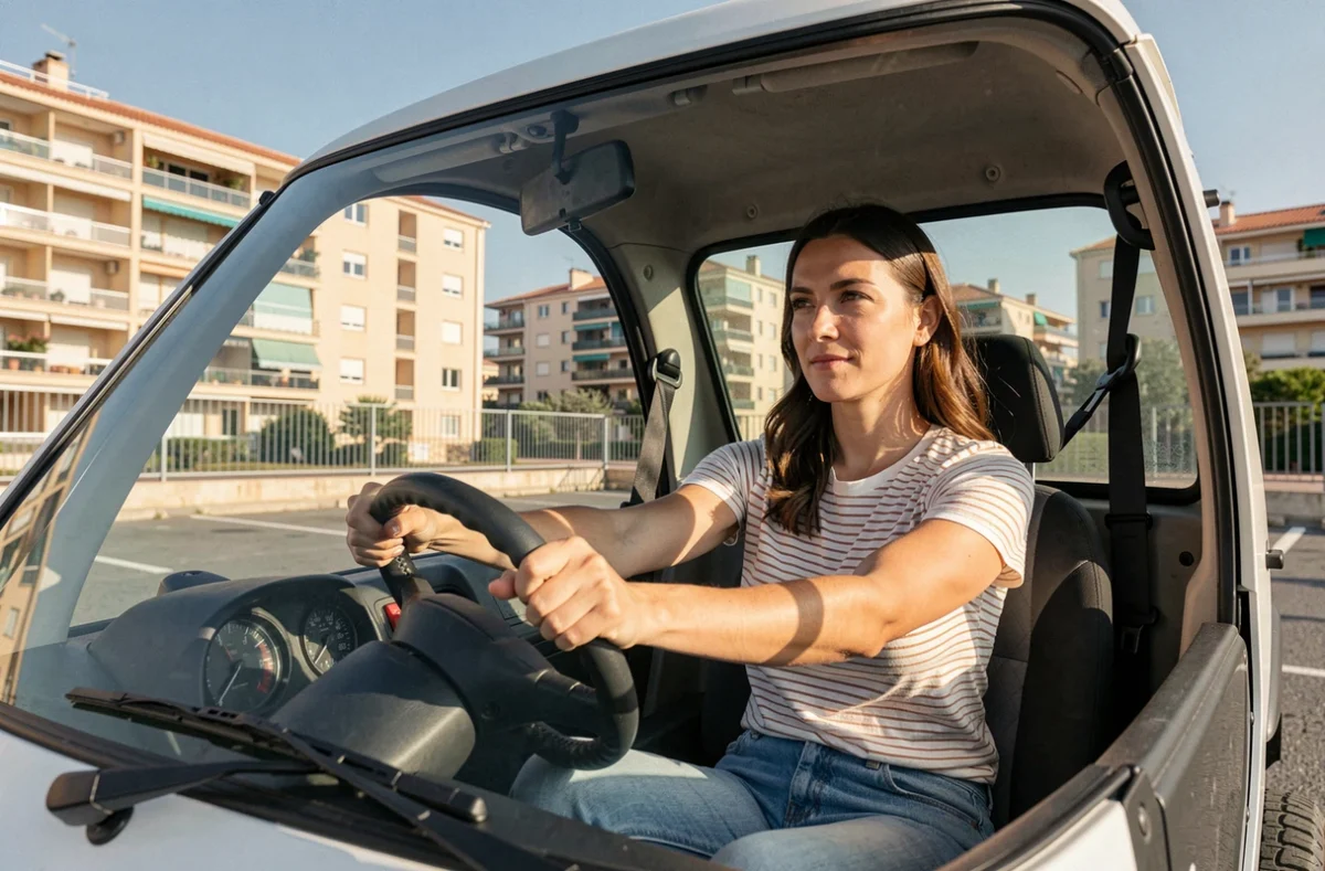 Femme au volant d'une voiture sans permis d'occasion à Marseille