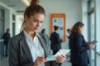 Femme comparant permis papier et carte plastique