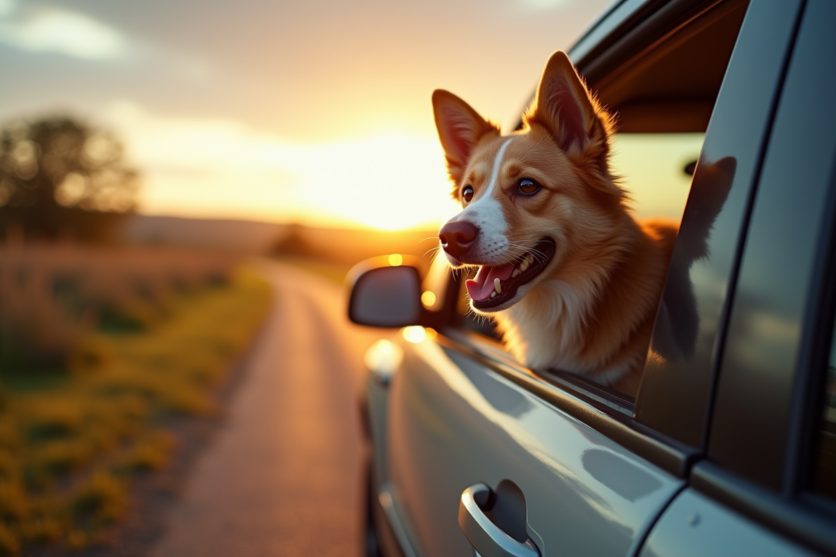 chien voiture
