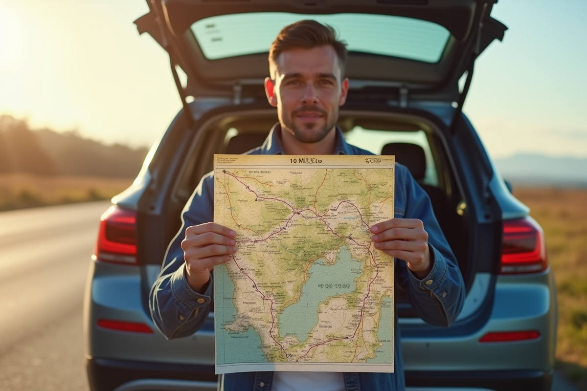 Planificateur de voyage avec carte conversion miles km